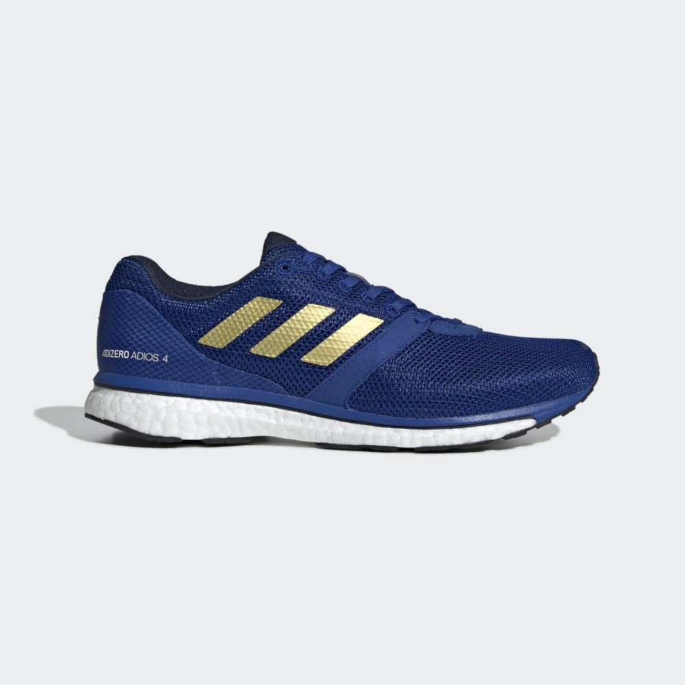 Adidas Men's Adizero Adios 4 Running Shoes Royal/Gold Metal/Navy Ireland EF1463